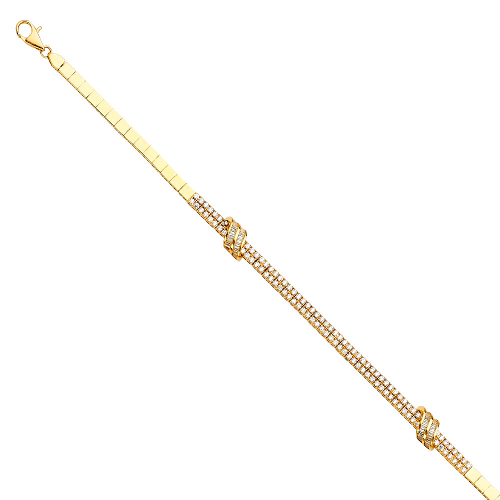 CZ Tennis Bracelets - 14K GOLD - AB660