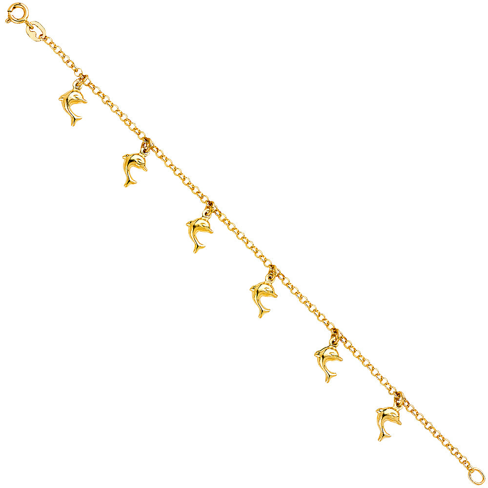 Stampato & Charm Bracelets - 14K GOLD - AB277