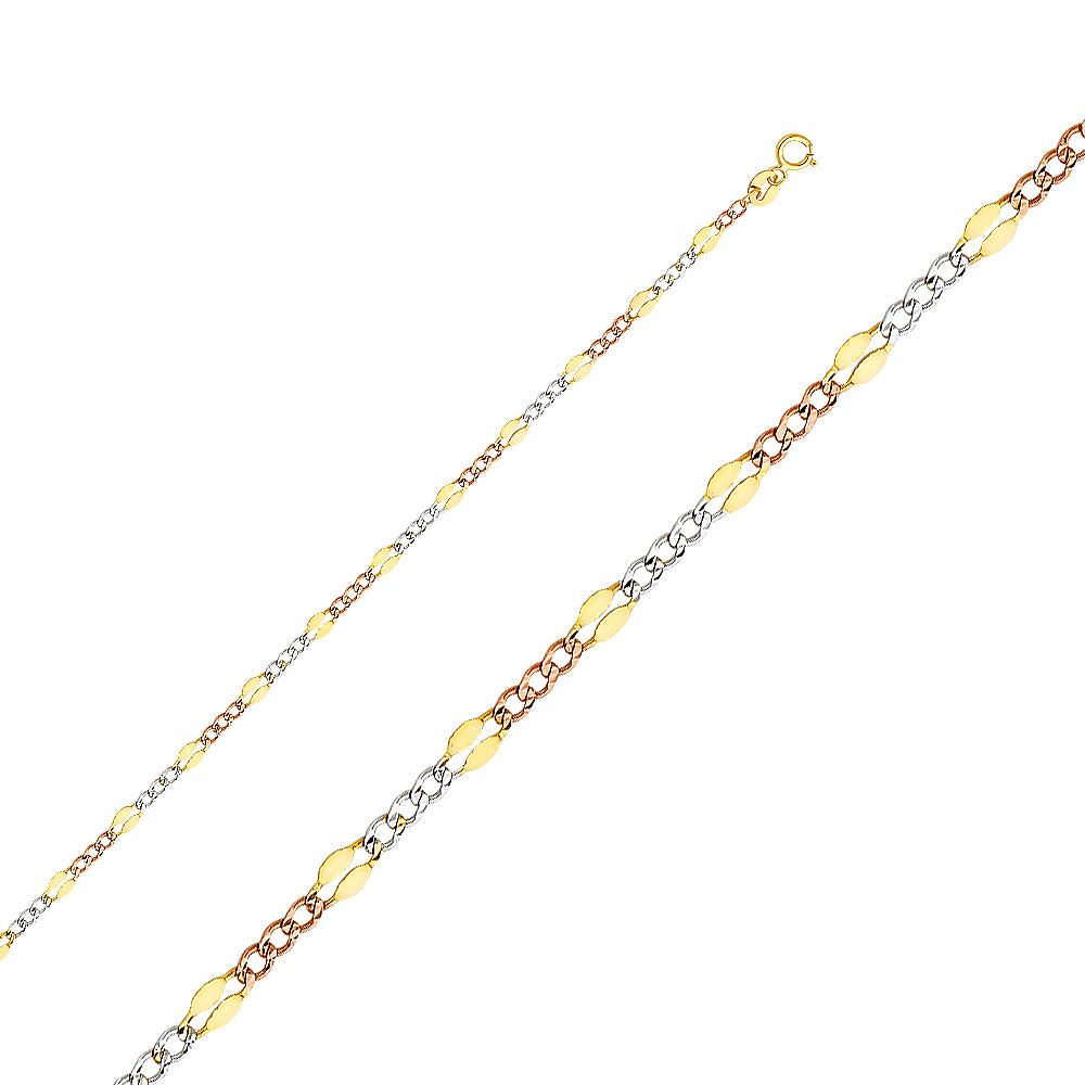 Cadena Stamped Figaro 3+1 3 Color CH135
