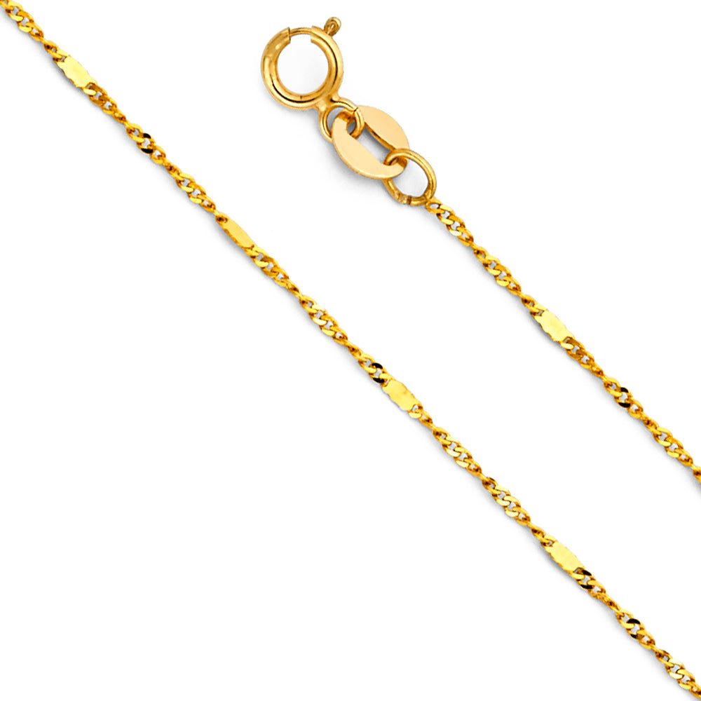 Stamped Singapore - 1.3 mm 14K GOLD - CH480