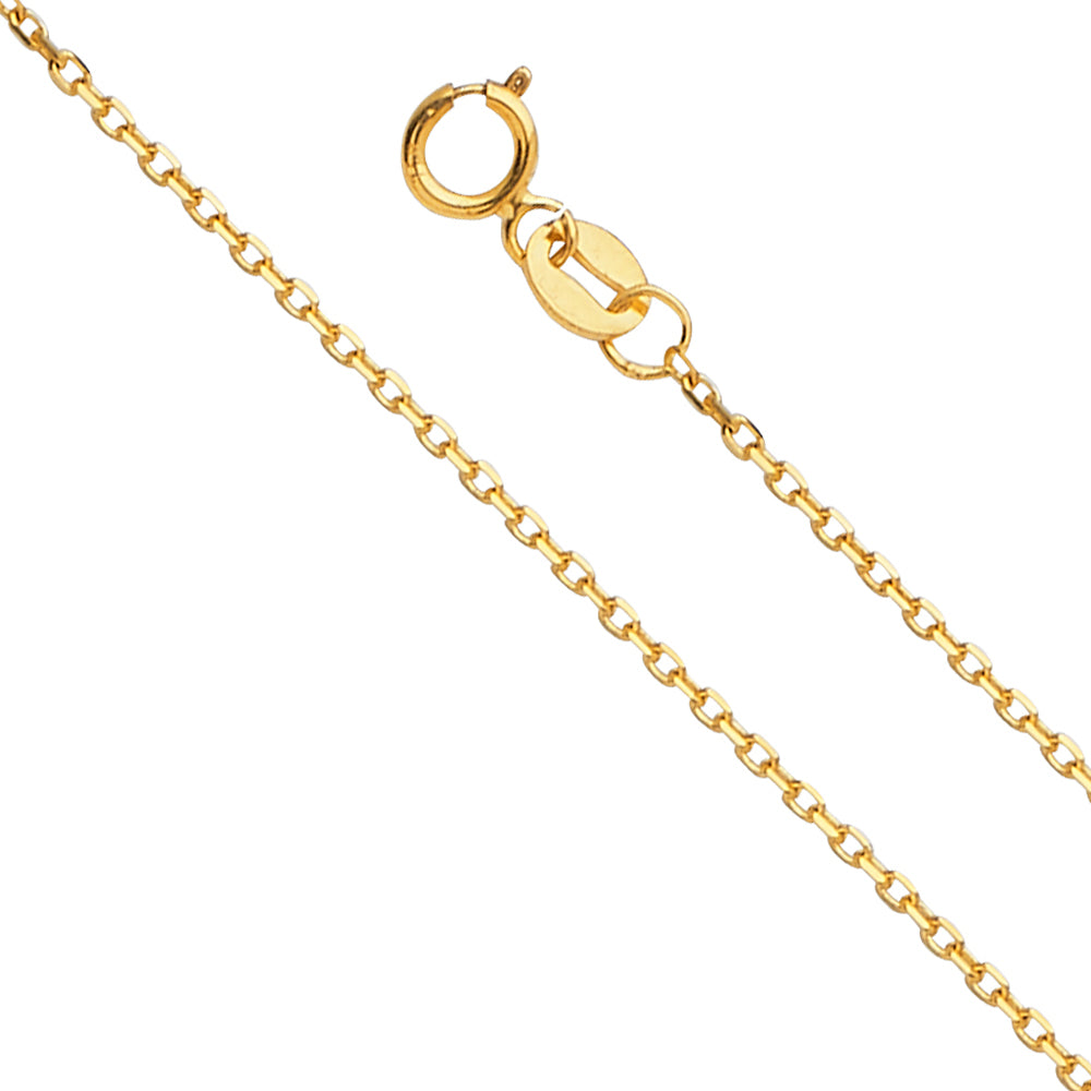 Oval Angled D.C. Cable - 1.2 mm 14K GOLD - CH558