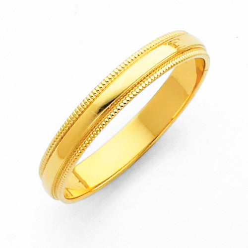 Regular Fit Plain Wedding Bands - 14K Gold 3mm -BMR030