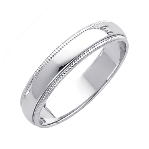 Regular Fit Plain Wedding Bands - 14K Gold 4mm -BMR040W