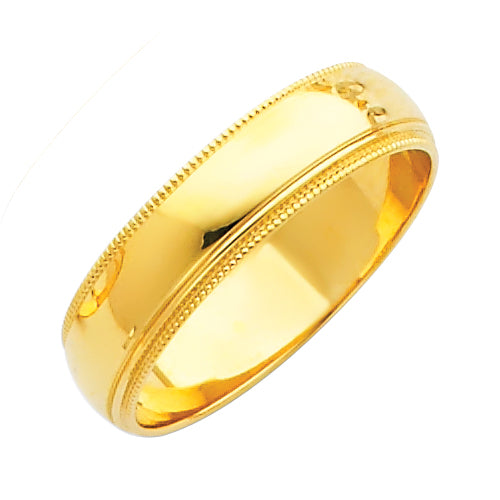 Regular Fit Plain Wedding Bands - 14K Gold 5mm -BMR050