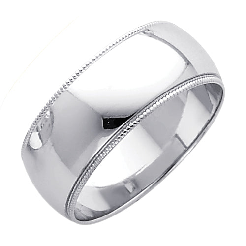 Regular Fit Plain Wedding Bands - 14K Gold 8mm -BMR080W