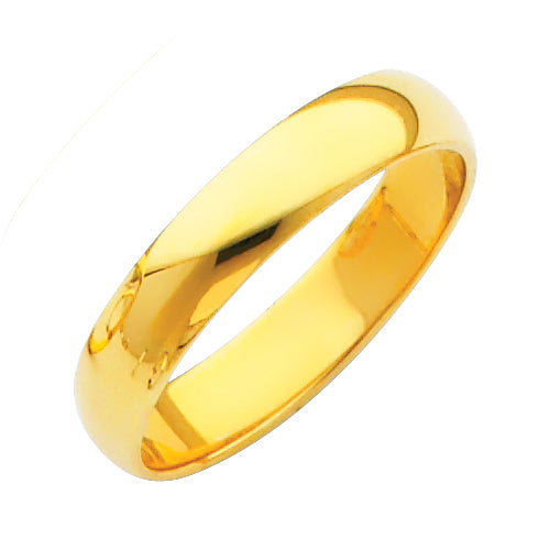 Regular Fit Plain Wedding Bands - 14K Gold 4mm -BR040