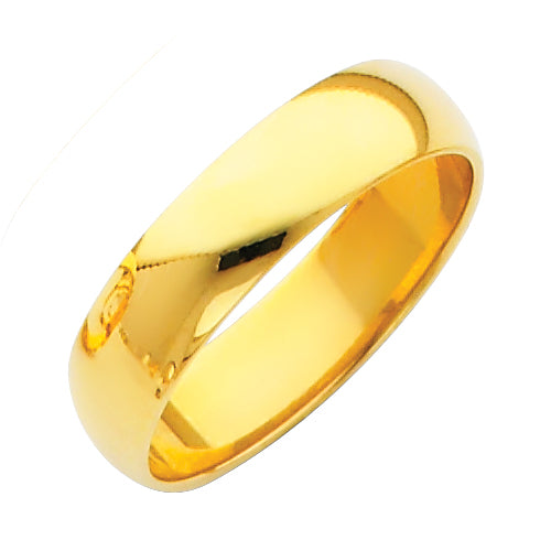 Regular Fit Plain Wedding Bands - 14K Gold 5mm -BR050