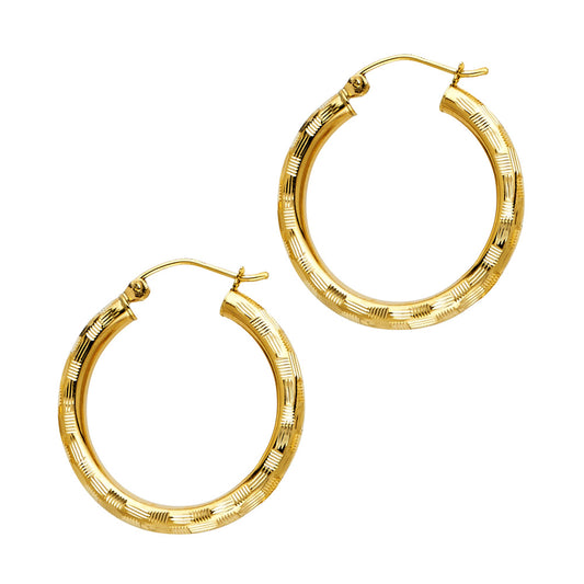 Hoop Earrings  - 14K Gold - ER1013