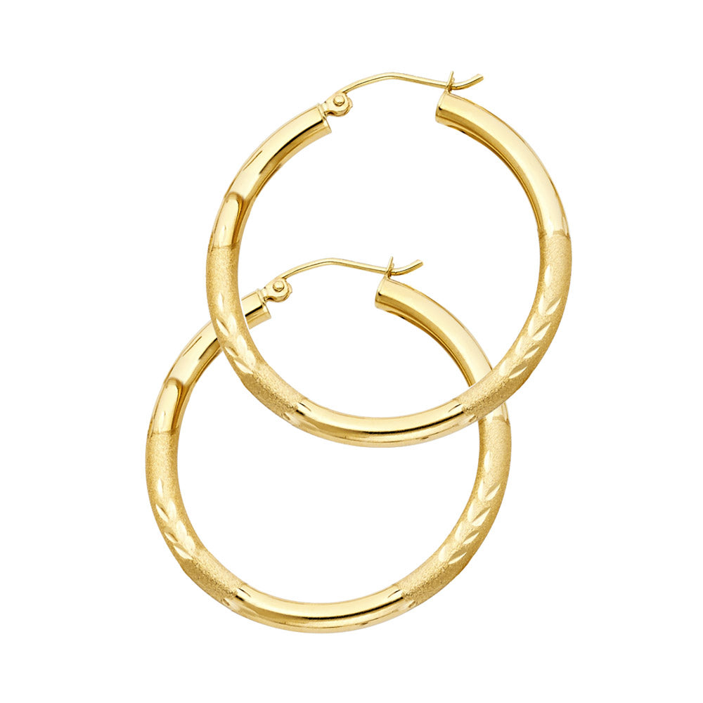 Hoop Earrings  - 14K Gold - ER1034