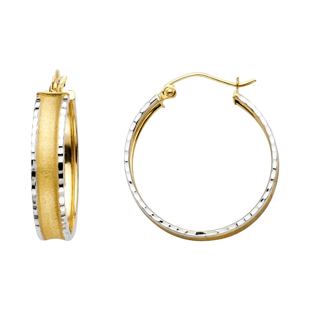 Fancy Hoop Earrings - 14K Gold - ER1058