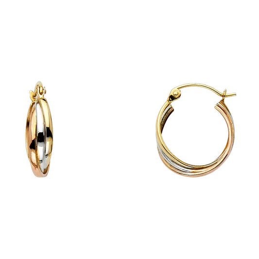 Fancy Hoop Earrings - 14K Gold - ER1059