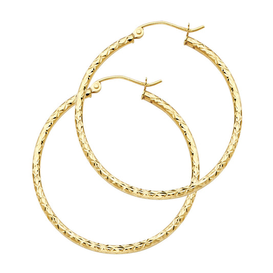 Hoop Earrings  - 14K Gold - ER108