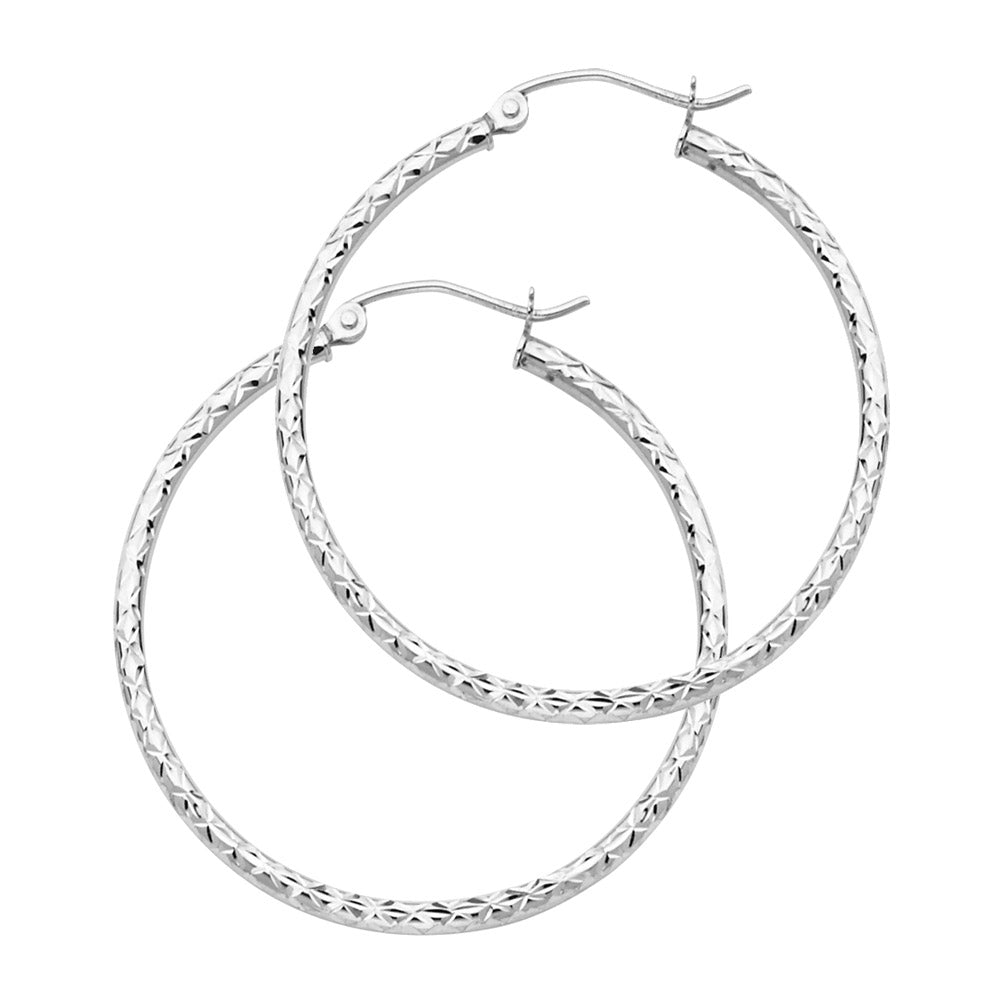 Hoop Earrings  - 14K Gold - ER108W