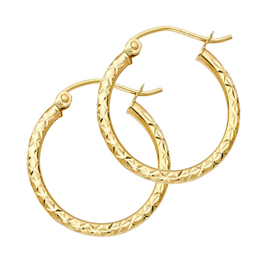 Hoop Earrings  - 14K Gold - ER109