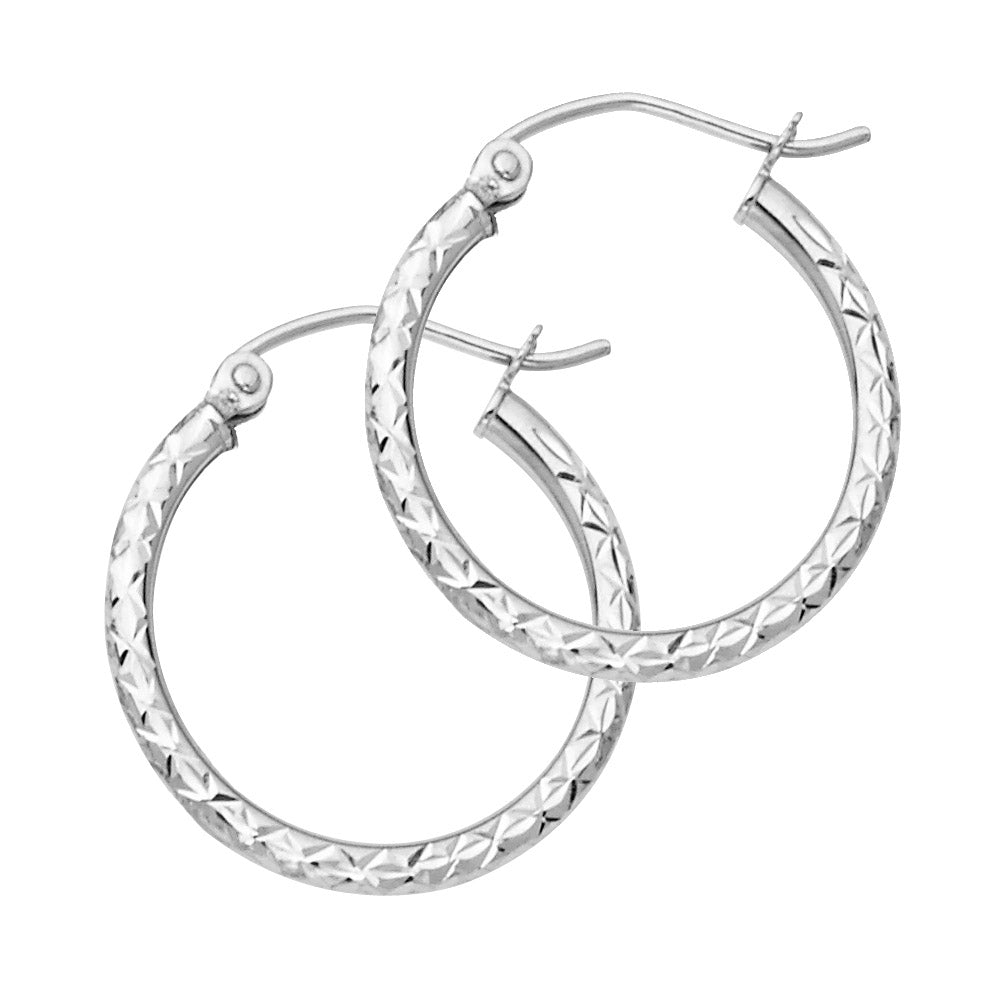 Hoop Earrings  - 14K Gold - ER109W