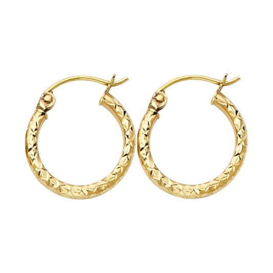 Hoop Earrings  - 14K Gold - ER110