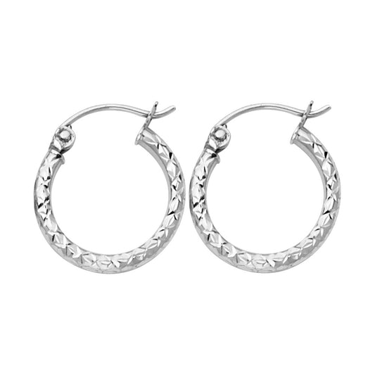 Hoop Earrings  - 14K Gold - ER110W