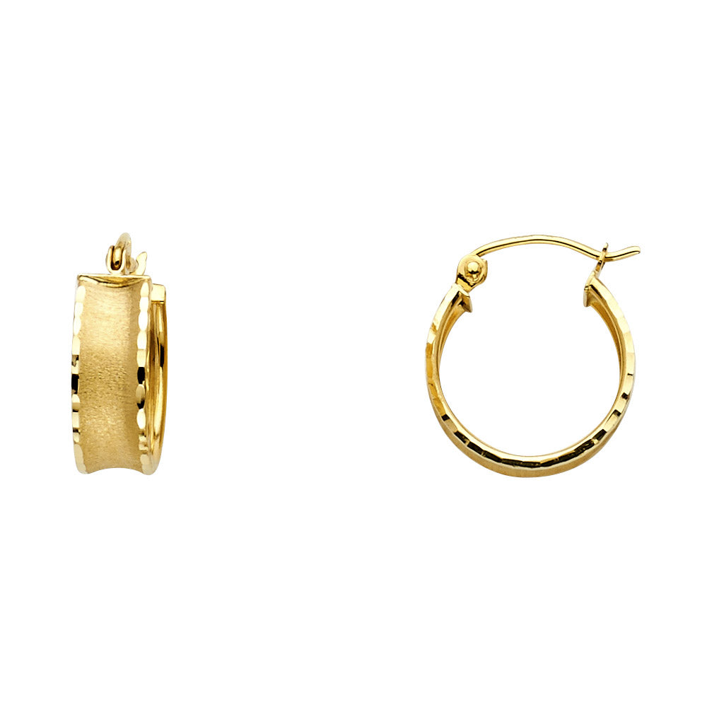 Fancy Hoop Earrings - 14K Gold - ER13