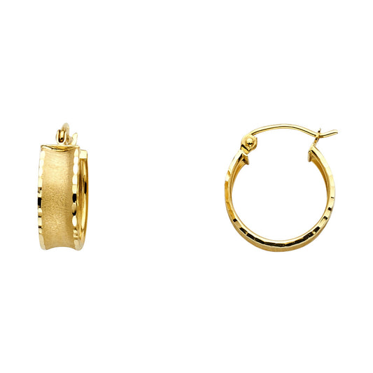 Fancy Hoop Earrings - 14K Gold - ER13