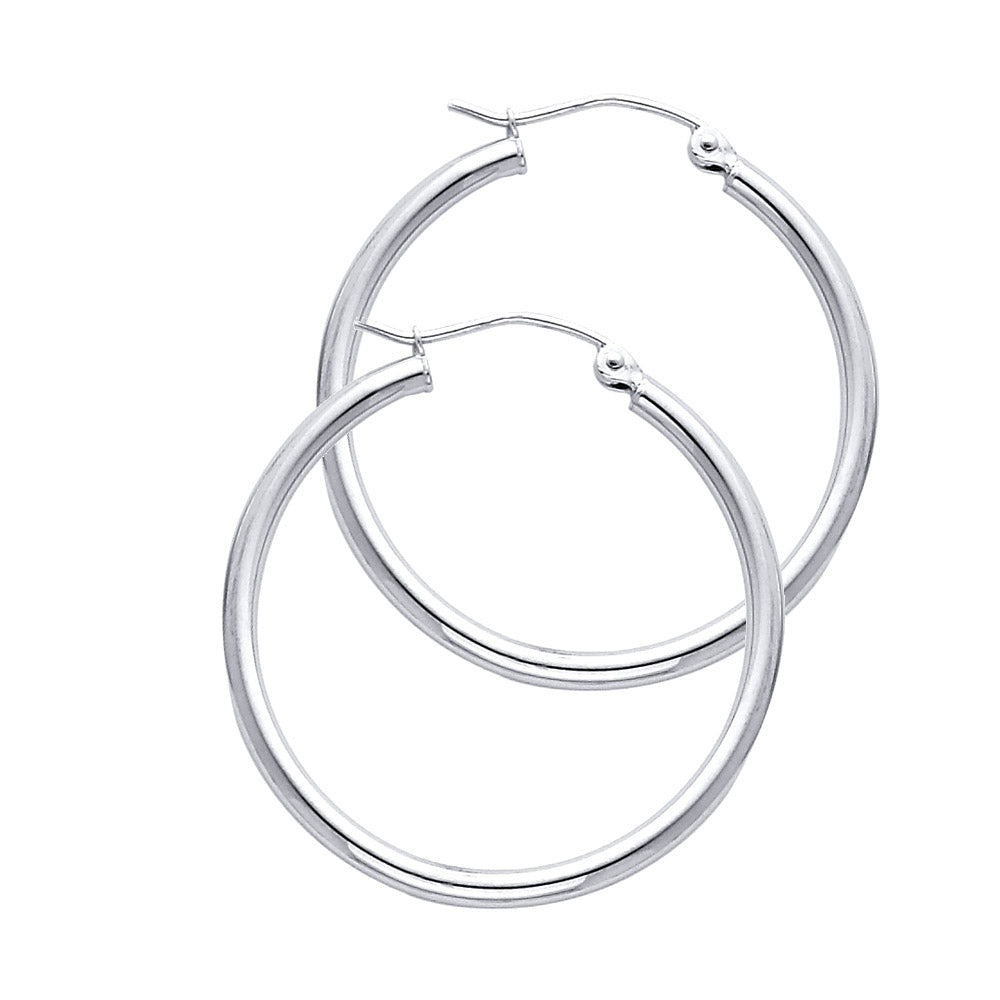 Hoop Earrings  - 14K Gold - ER138W