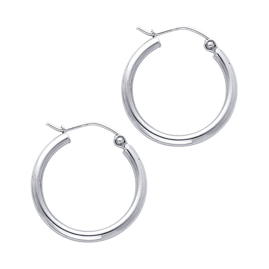 Hoop Earrings  - 14K Gold - ER140W