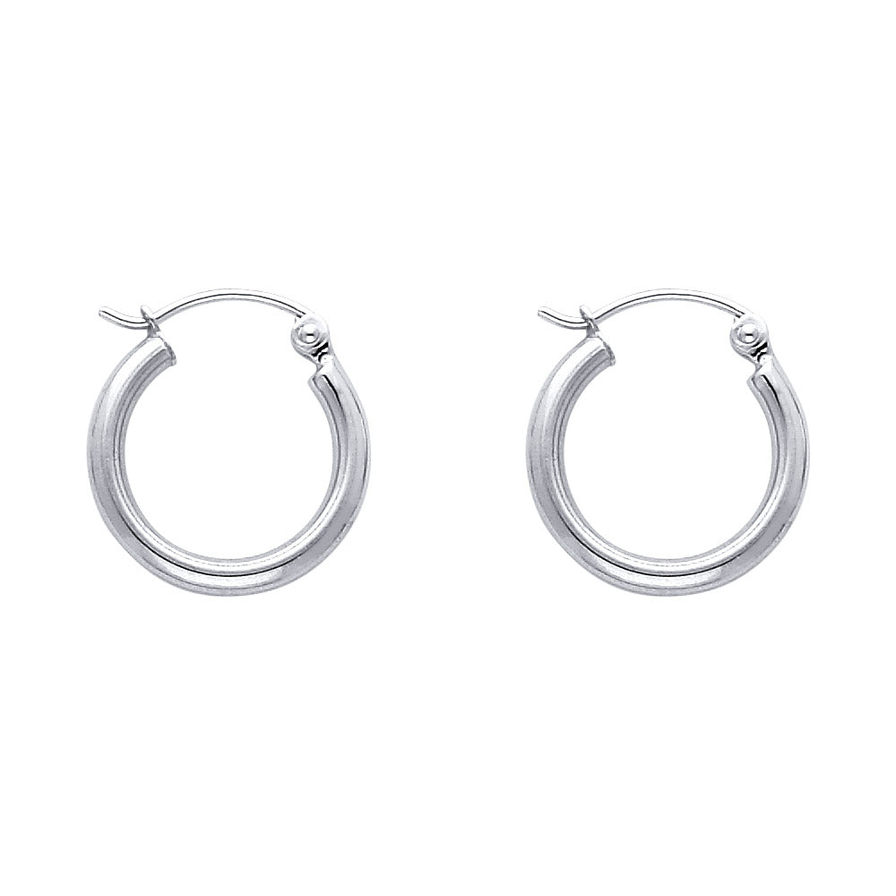 Hoop Earrings  - 14K Gold - ER142W