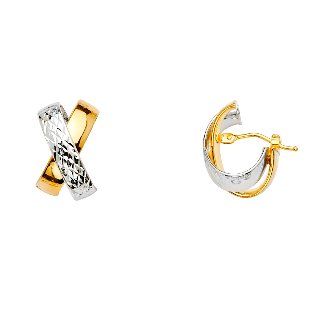 Fancy Hoop Earrings - 14K Gold - ER1460