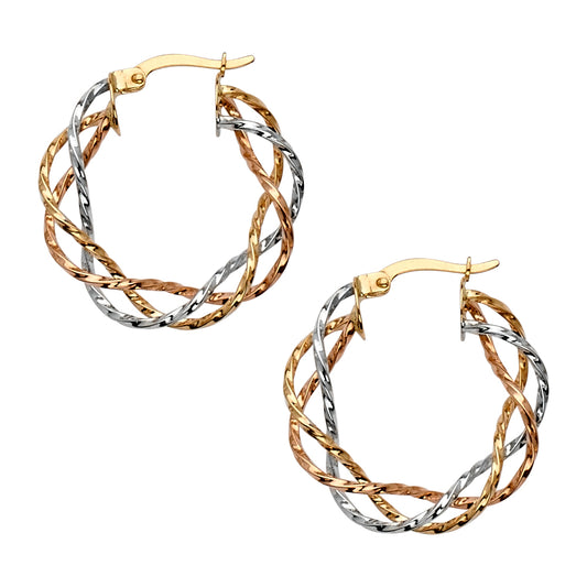 Fancy Hoop Earrings - 14K Gold - ER1514