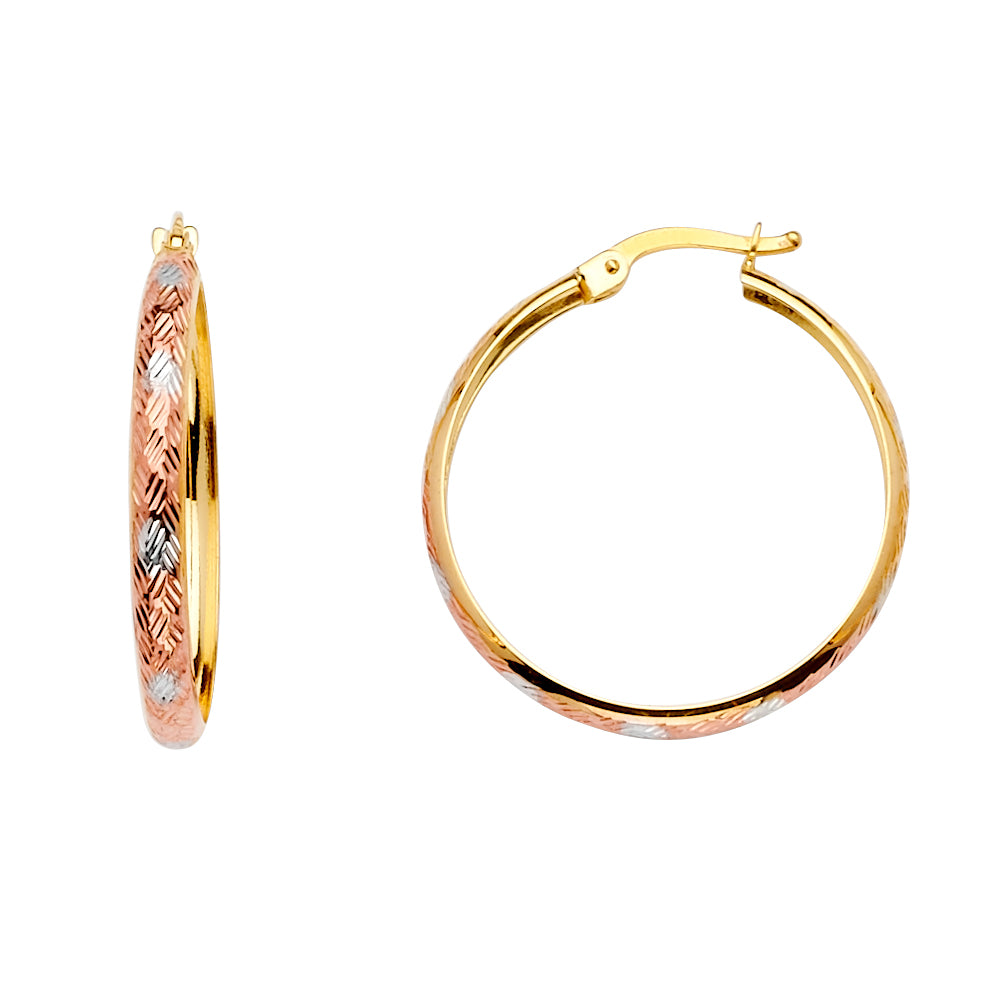 Fancy Hoop Earrings - 14K Gold - ER1515