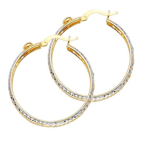 Fancy Hoop Earrings - 14K Gold - ER1519