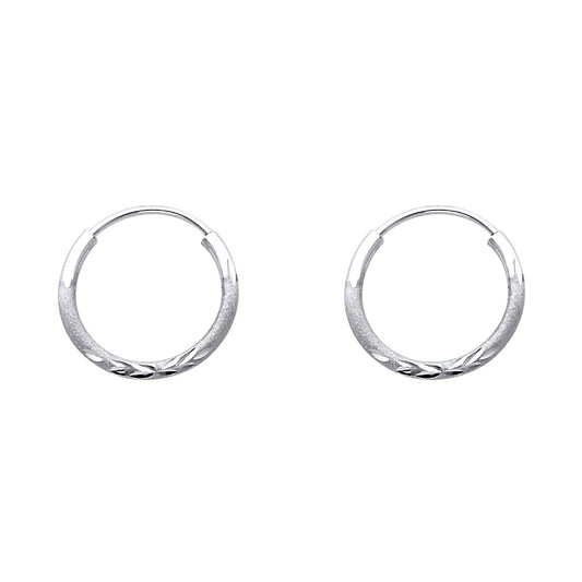 Hoop Earrings  - 14K Gold - ER151W