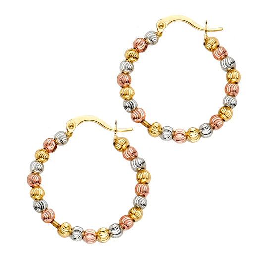 Fancy Hoop Earrings - 14K Gold - ER1525