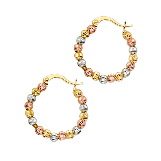 Fancy Hoop Earrings - 14K Gold - ER1526