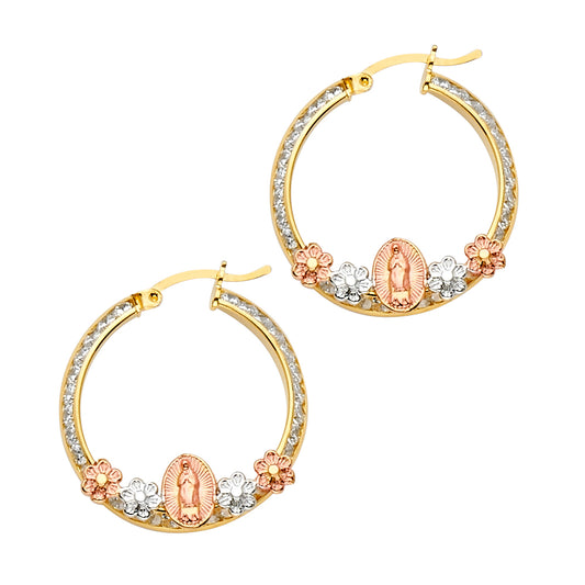 Fancy Hoop Earrings - 14K Gold - ER1527