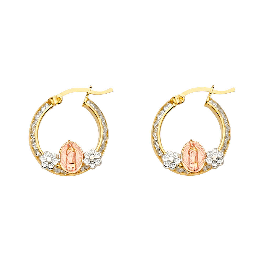 Fancy Hoop Earrings - 14K Gold - ER1528