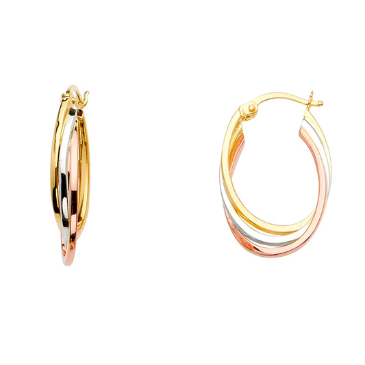 Fancy Hoop Earrings - 14K Gold - ER1529