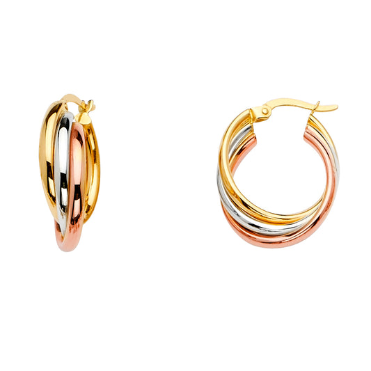 Fancy Hoop Earrings - 14K Gold - ER1530