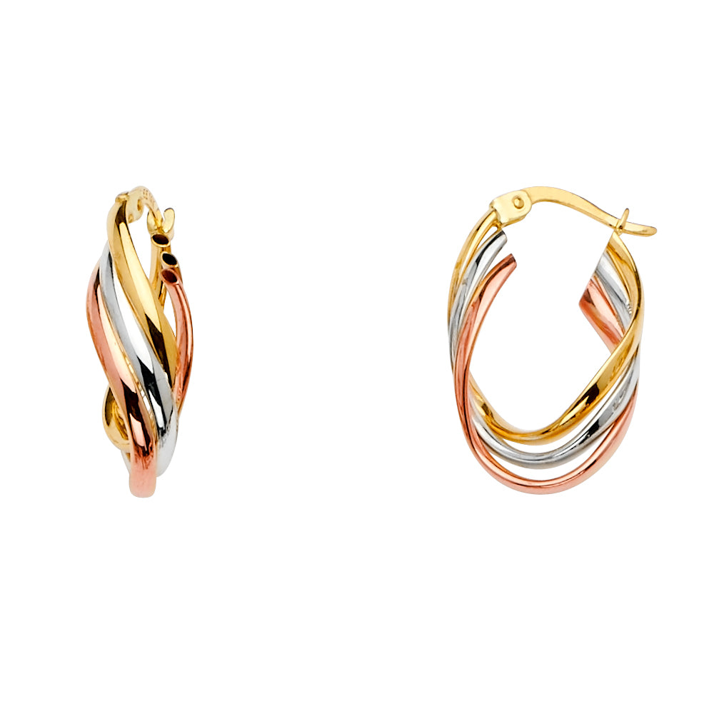 Fancy Hoop Earrings - 14K Gold - ER1531