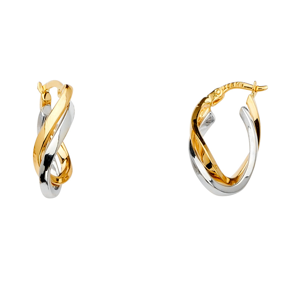 Fancy Hoop Earrings - 14K Gold - ER1532