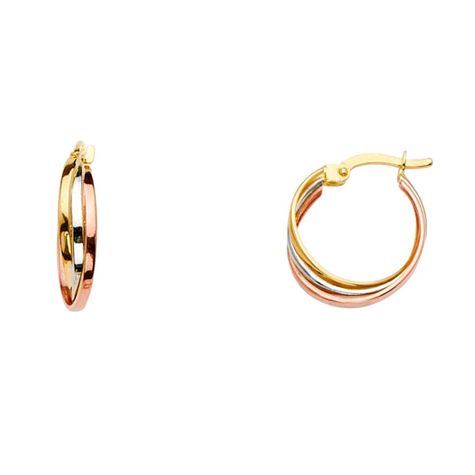 Fancy Hoop Earrings - 14K Gold - ER1533