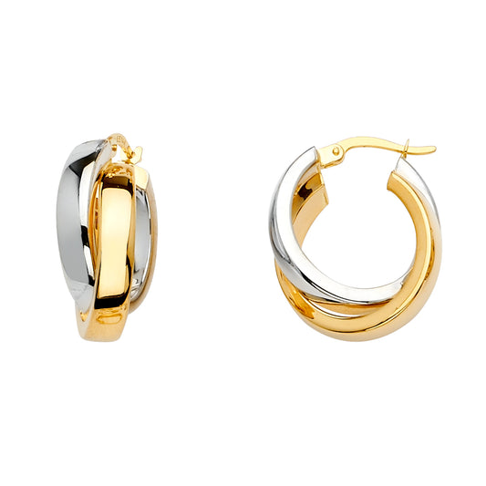 Fancy Hoop Earrings - 14K Gold - ER1537