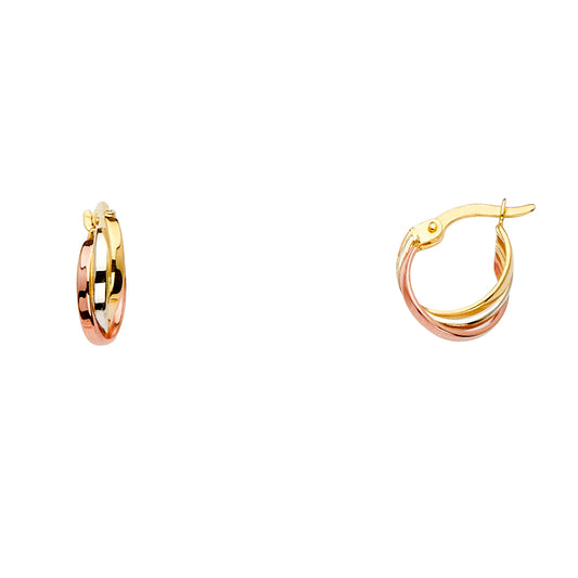 Fancy Hoop Earrings - 14K Gold - ER1538