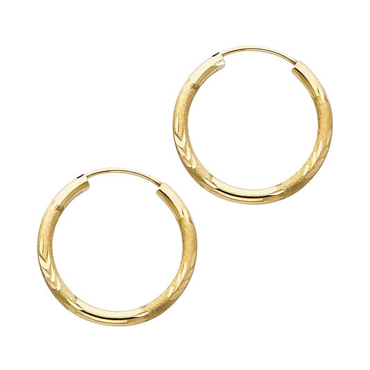 Hoop Earrings  - 14K Gold - ER157