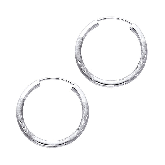 Hoop Earrings  - 14K Gold - ER157W