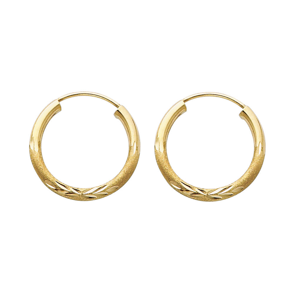 Hoop Earrings  - 14K Gold - ER158