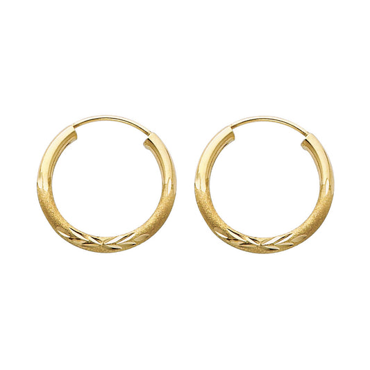 Hoop Earrings  - 14K Gold - ER158