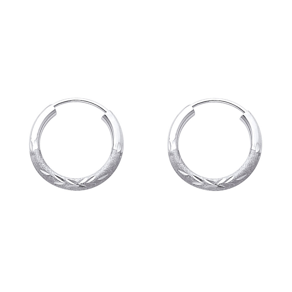 Hoop Earrings  - 14K Gold - ER159W