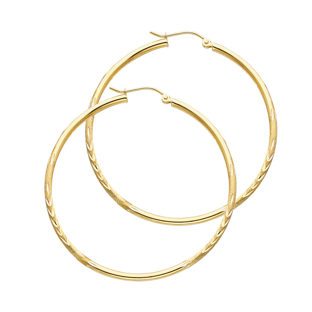 Hoop Earrings  - 14K Gold - ER163