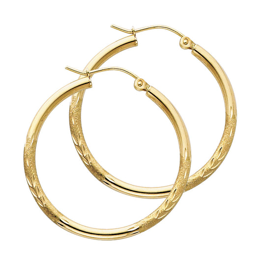 Hoop Earrings  - 14K Gold - ER164