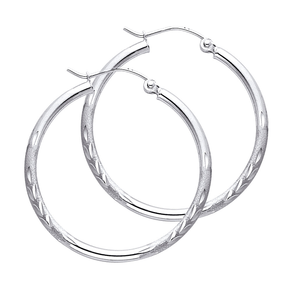 Hoop Earrings  - 14K Gold - ER164W